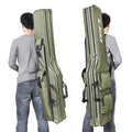 NEWMAJOR 1.3m Large Capacity Folding Fishing Pole Storage Bag Waterproof Canvas Fishing Tackle Bag for Outdoor Rod Case