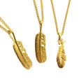 Trendy 18k Gold Feather Pendant Necklace Gothic Stainless Steel Woman Men Zircon Angel Wing Chain Necklace