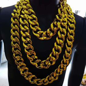 Hot Sale Exaggerated Performance Props Accessories Hip Hop Gold Silver Multi-size Wide Chain Necklace Gifts for Women Men