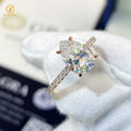 Custom Silver 10K 14K 18K Solid Gold Fine Jewelry Diamonds Wedding Engagement Rose Gold 7x10MM Pear Moissanite Ring for Woman