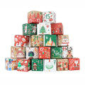 Stock New Christmas Gift Candy Box 7cm square Box Christmas Advent Calendar 1-24 Packaging Paper Box