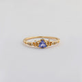 Dream Symbol Gemstone Retro Hollow Geometric Triangle Cz Zircon Triangular Tanzanite Ring Fine Jewelry S925
