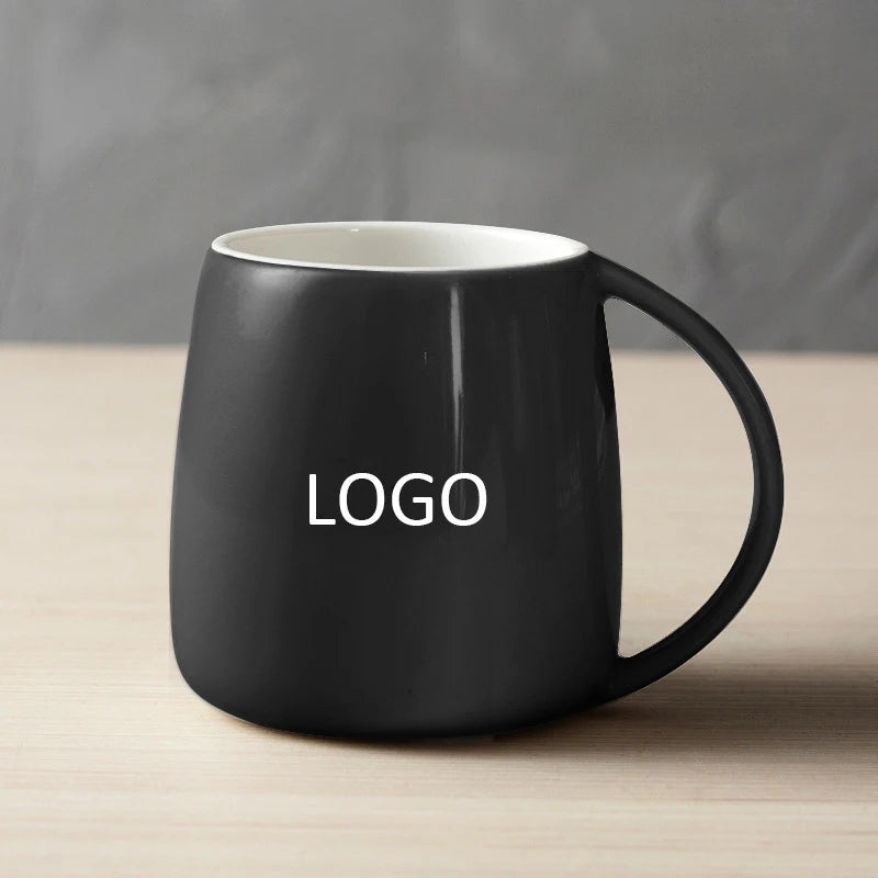 8 12 14 16 Ounce Matte Porcelain Mug Large Capacity Laser Engraving Creative Coffee Cup Logo Customization Dishwasher Microwave