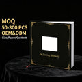 Custom Funeral Guest Book Gold Embossed Leather Hardcover Signature Memory Celebration of Life Sign in Book Picture Pocket