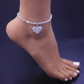 Alphabet Rhinestone Ankle Bracelets Wedding Body Accessories for Women and Girls Glitter Foot Chain MegaBDM