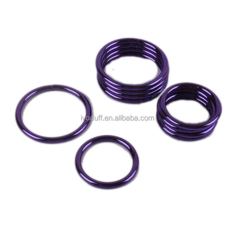 New Arrival Bag Hardware Metal Purple Color 2 Inch Metal O Ring Connection Bags Belt Buckles DIY Accessories