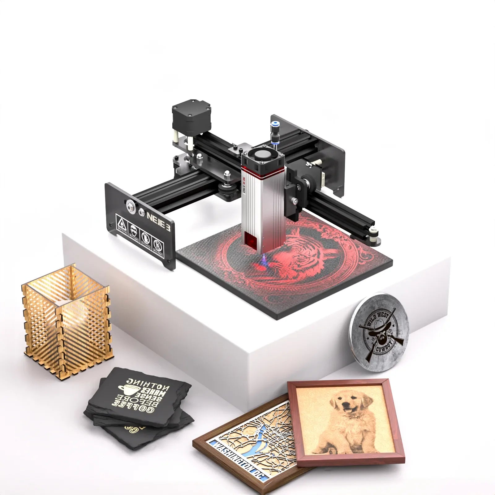 NEJE 3 E40 100W Laser Engraving Machine Ultra-thin Laser Beam Shaping Technology High-precision Wood Acrylic Laser  170 X 170mm