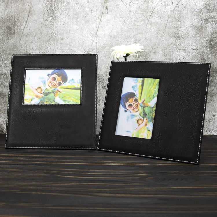 Personalized Leatherette Photo Frame Custom Anniversary Wedding Gift Laser Engraved Photo Frames Picture Frames for Wall Table