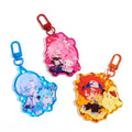 Kuien Custom Printed Anime Keychain Charms Hot Sale Semitransparent Acrylic Epoxy Resin Translucent Colorful Printed Plastic
