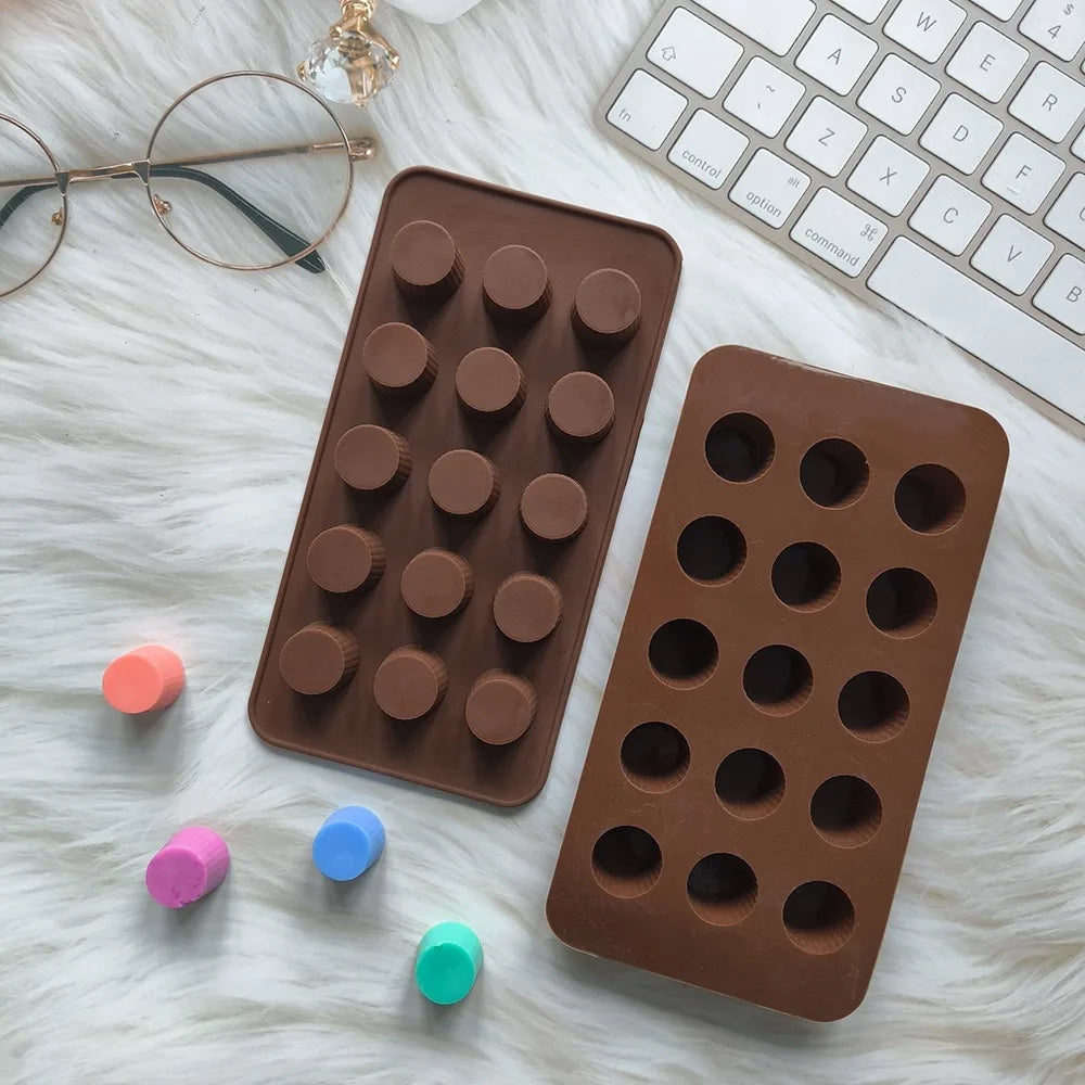 15 Cavity Mini Cup Chocolate Mold Non Stick Food Grade Silicone Mold for Candy Keto Fat Bomb Chocolate Peanut Butter