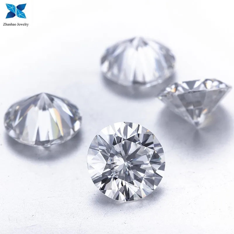 GRA Moissanite 1CT 6.5mm Loose Gemstone DEF VVS1 Round Brilliant Cut Pass Diamond Tester Certificate Moissanite Report