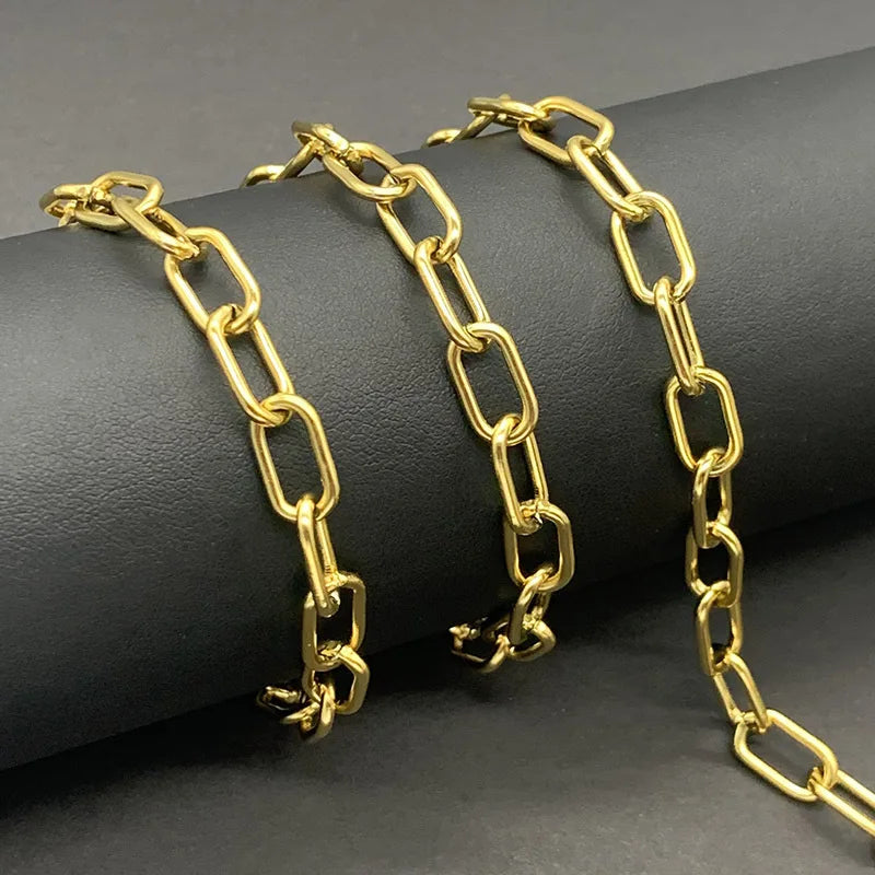 Stainless Steel Electroplated Opening Oval Cross Chain DIY Necklace Bracelet Jewelry Accessories Summer 2021