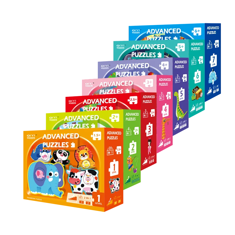 Wholesale Gift Box Seven Level Puzzle Children's Educational Big Piece Dinosaur Traffic Map Cartoon Advanced Jigsaw Puzzles