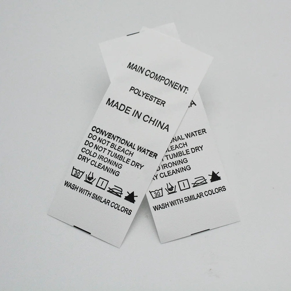 China Manufacturer Supply Custom Clothing Wash Care Instruction Printed High Quality Nylon Fabric Care Labels