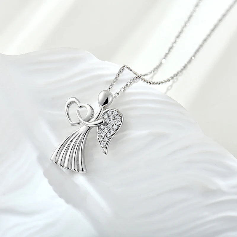 Charms Custom Chain Cz Necklace Customize Angel's Blessing 925 Sterling Silver Angel Shape Pendant for Men 2024 Fashion