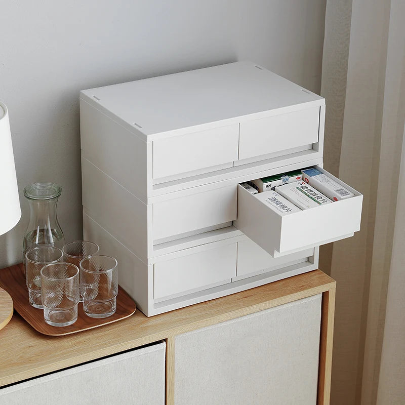SHIMOYAMA Home Cabinet Rectangle Storage Box Jewelry and Cosmetic Organizer with Injection Technique