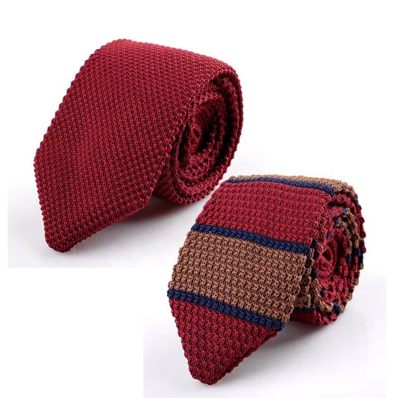Men's Fashion Neckties 20 Designs Including Striped and Plain Colors Red Knit Slim Polyester for Slim Neck Floral Pattern