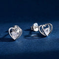Wholesale Earrings Jewelry Rhodium Plated Cubic Zirconia Love Heart Stud Earring 925 Sterling Silver Fine Jewelry Earrings