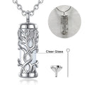 Merryshine 925 Sterling Silver Cremation Jewelry Glass Ash Holders Urn Pendant Necklace