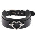 Gothic Jewelry Adjustable Pu Leather Collar Heart Women Neck Choker Necklace