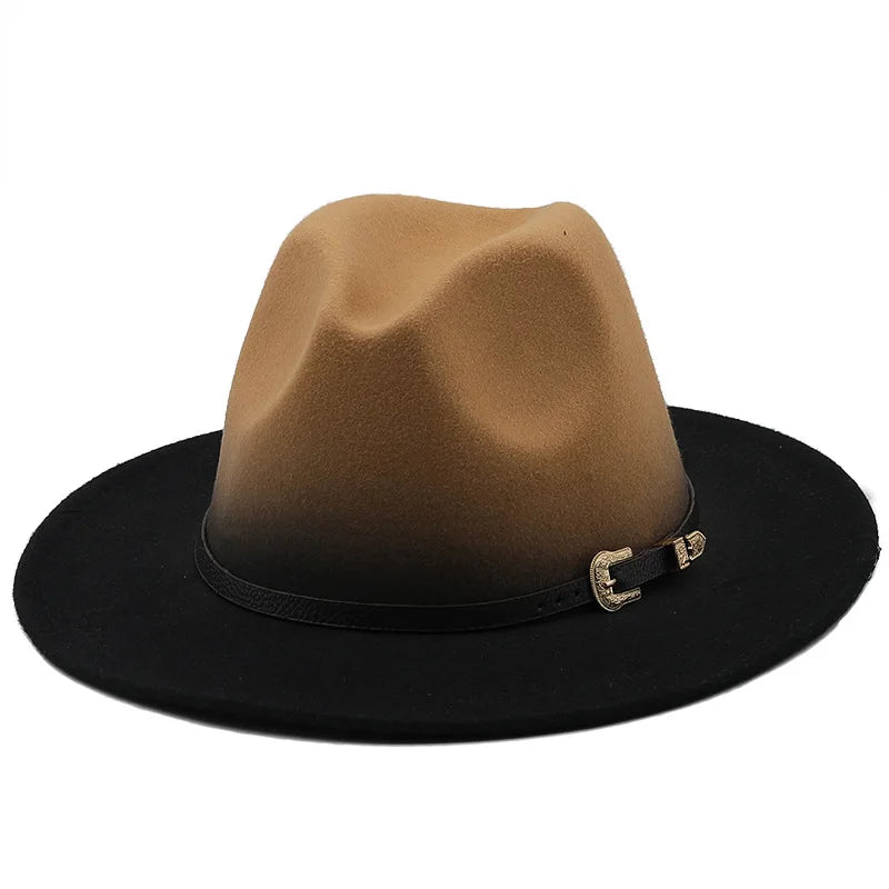 X1646 Digital Printing Felt Hat Women Cloche Outdoor Image Classical Design Wide Brim