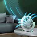 Color Changing Led Light Fan Mini Usb Charge Table Fan Timing Portable Desktop Cycle Fan