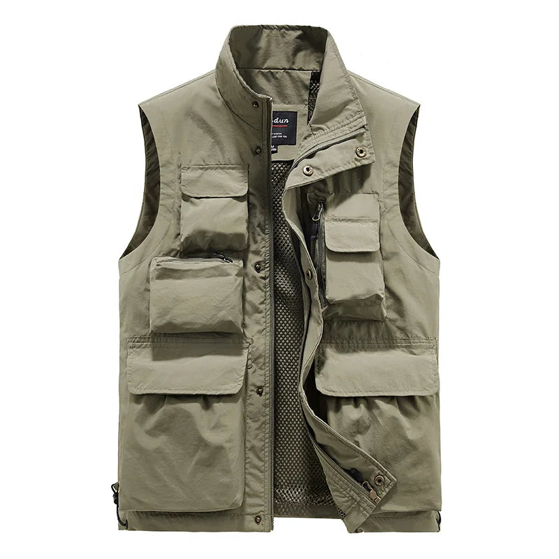 Outdoor Sports Fishing Reporter Photography Casual Vest Customized LOGO Men's Clothing Men's Multi Pockets Vest