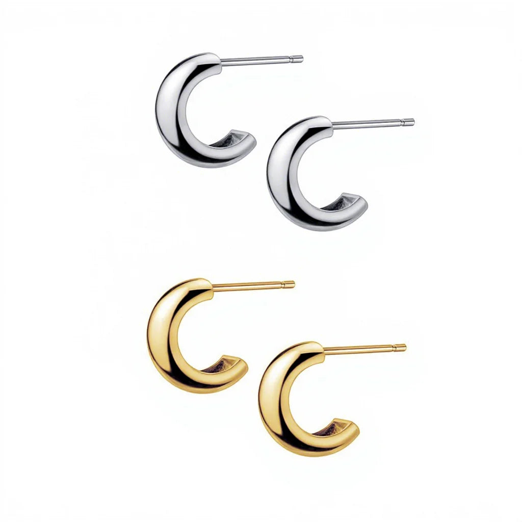FUAMAY 2022 12mm Gold 5mm Wide Hoop Earrings Prata 925 Original with Zircon for Gifts or Parties