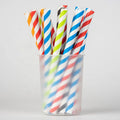 Custom Coloured 12mm Compostable Biodegradable Disposable Party Drinking Bubble Tea Straws Striped Boba Paper Straws