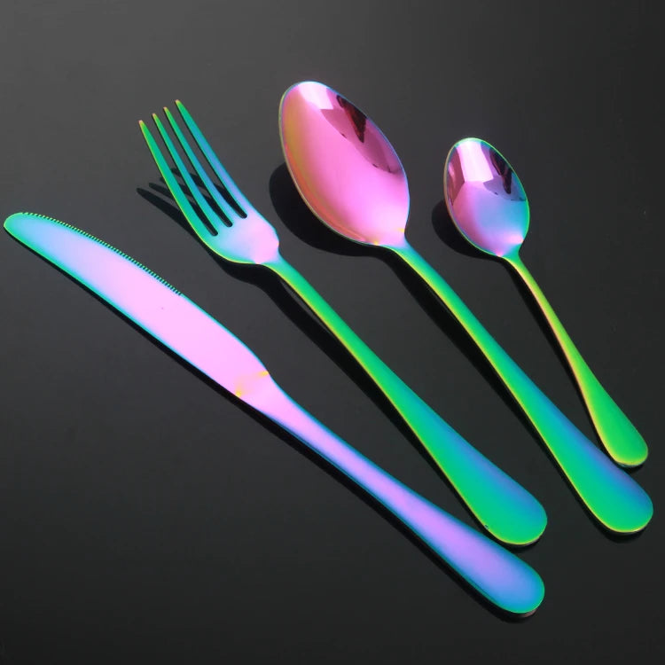 Best Selling Product Stainless Steel Black Gold rainbow Silver Rose Gold 1010 Flatware Set