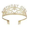 Wholesale Party Supplies Birthday  Tiara Crown Hair Accessories Rhinestone "Birthday GIRL" Tiara Crowns