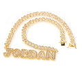 Iced Out Necklace with Letter Pendant Necklace Cubic Zircon Most Popular Letter Necklace Jewelry