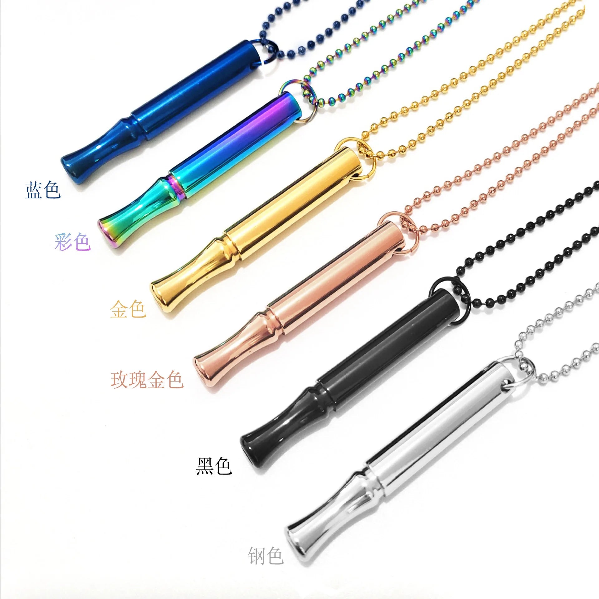Stainless Steel Anxiety Necklace for Women Men Stress Relief Mindful Breathing Necklace Meditation Whistle Relaxation Jewelry