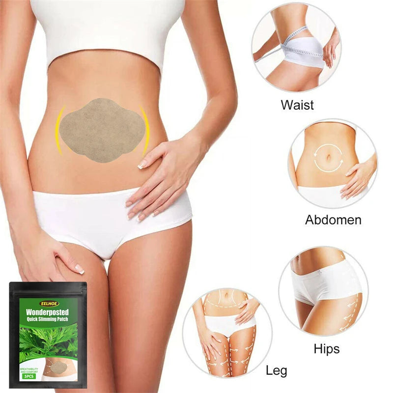EELHOE Wonderposted Quick Slimming Patch Chinese Stomach Hip Leg Mugwort Slimming Patches Herbal Body Sculpting Navel Sticker