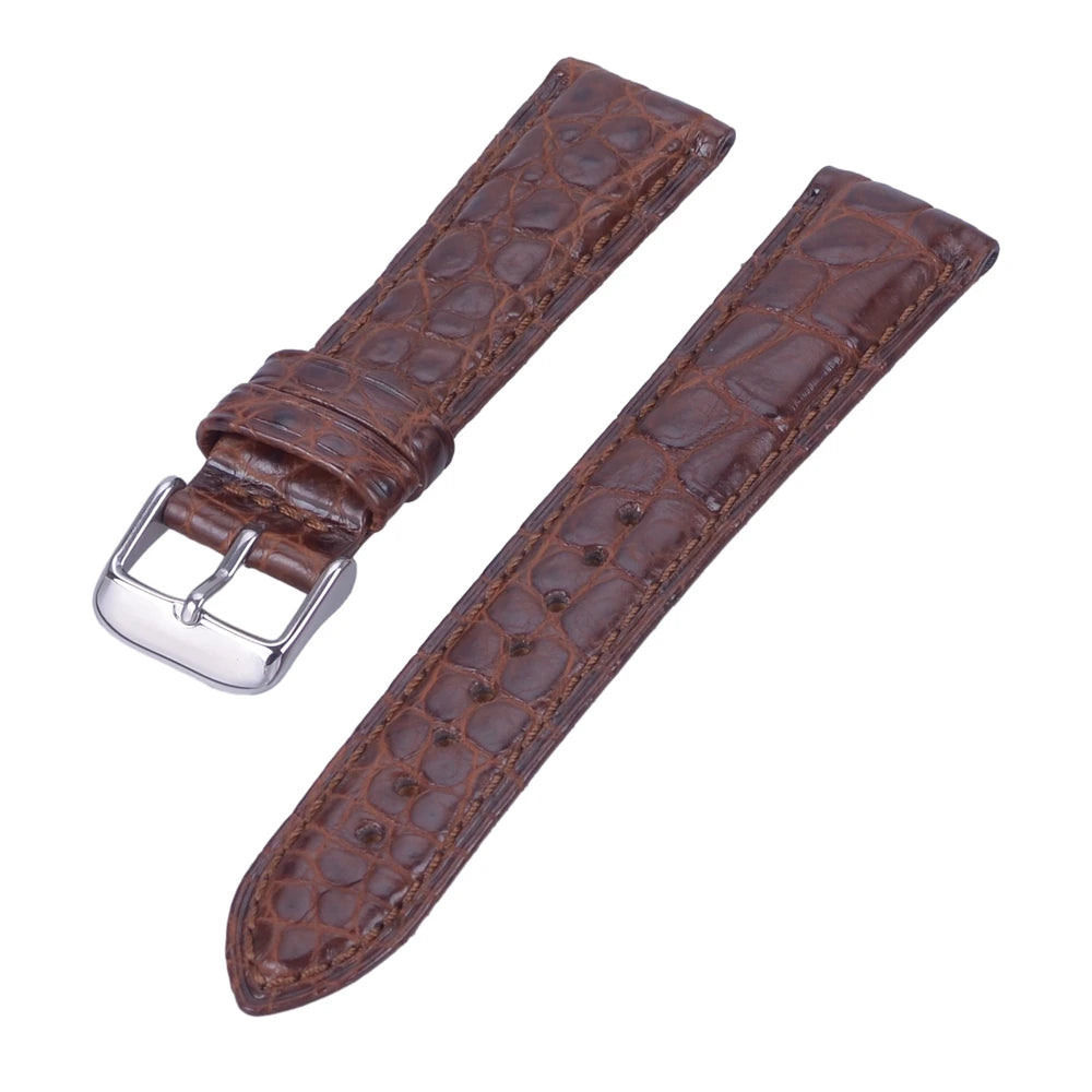 LAIHE Custom Vintage Luxury Men's Smartwatch Bands Genuine Alligator Leather Breathable Feature Wholesale Straps Replacement