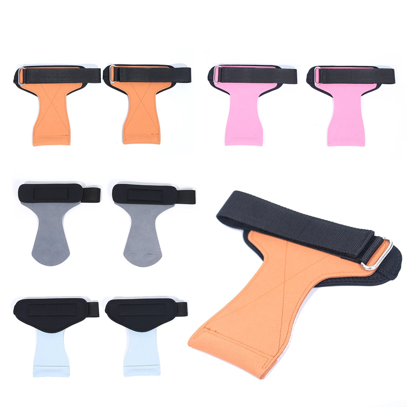 Weight Lifting Wrist Straps with Double Layer Leather Neoprene Padded Gym Deadlift Powerlifting Wrist Wraps for Men Women