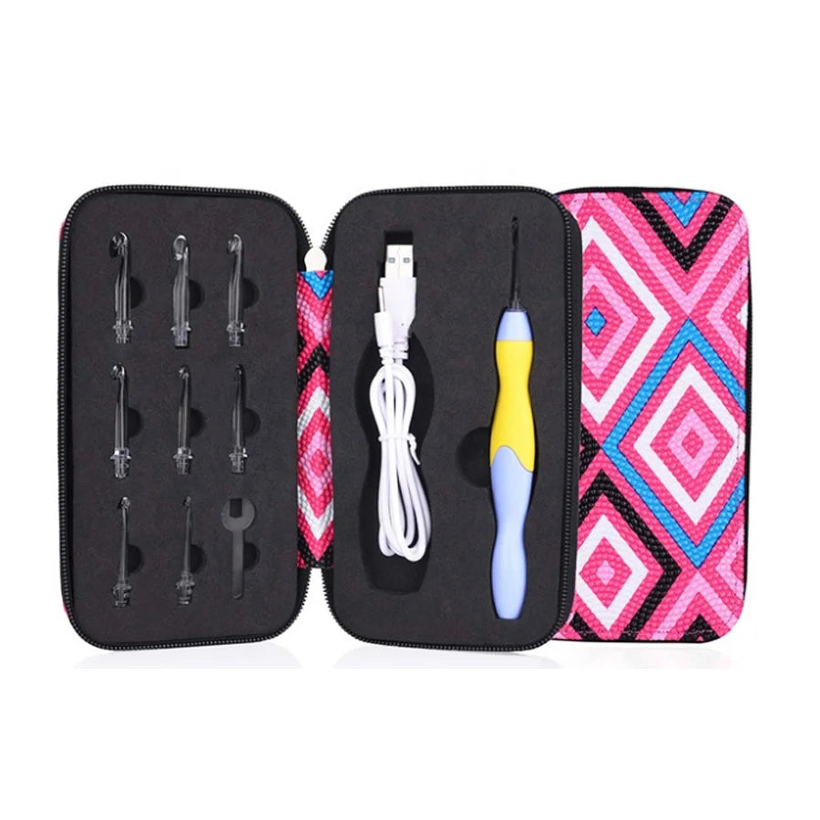 Wholesale 9 Size Rechargeable Led Crochet Hook Set Led Light Crochet Hook