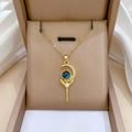 Collar De Acero Inoxidable Tarnish Free 18k Gold Plated Stainless Steel Chain Necklace Zircon Magic Scepter Charm Necklace Women