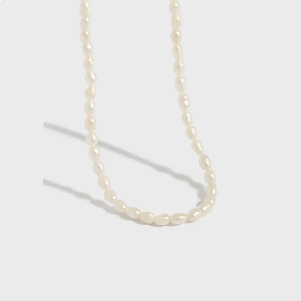 FUAMAY Fine Jewelry Freshwater Pearl Necklaces Oval Pearl Necklace