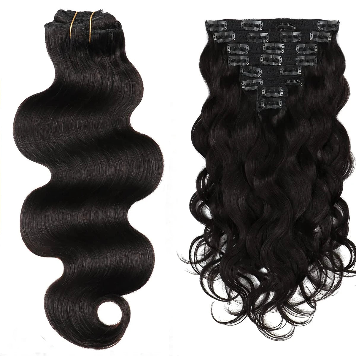 Silk Straight Clip in Human Hair Extensions Full Head Brazilian Remy Human Hair Clip-Ins for Women 120G 8Pcs/Set Fast Ship KL