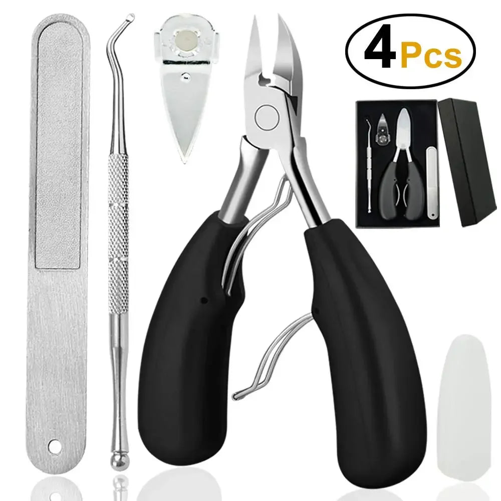 4PCS Toe Nail Clipper for Ingrown or Thick ToenailsToenails Trimmer and Professional Podiatrist Toenail Nipper for Seniors