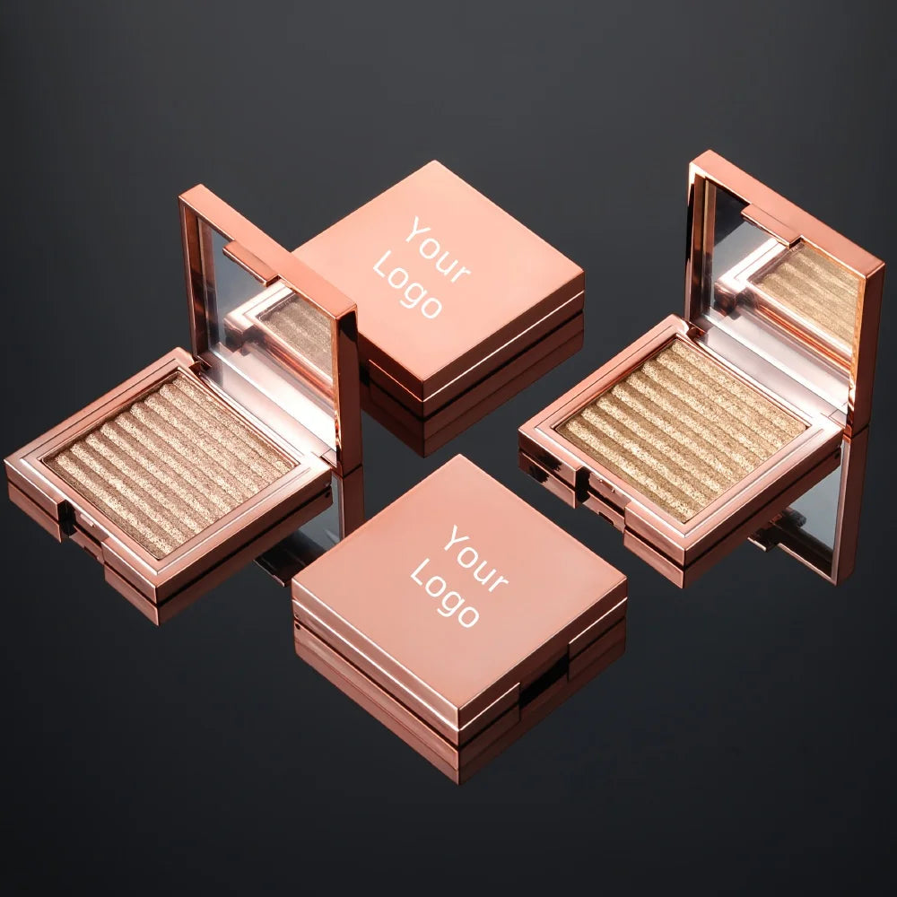 Custom Logo Blusher Vegan Highlight Pressed Powder Blush Contour Palette Private Label Glow Shimmer Illuminating Highlighter