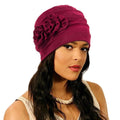 Ruffle Chemo Turban Vintage Flapper Hat Headband Scarf Beanie Cap Hat for Cancer Patient