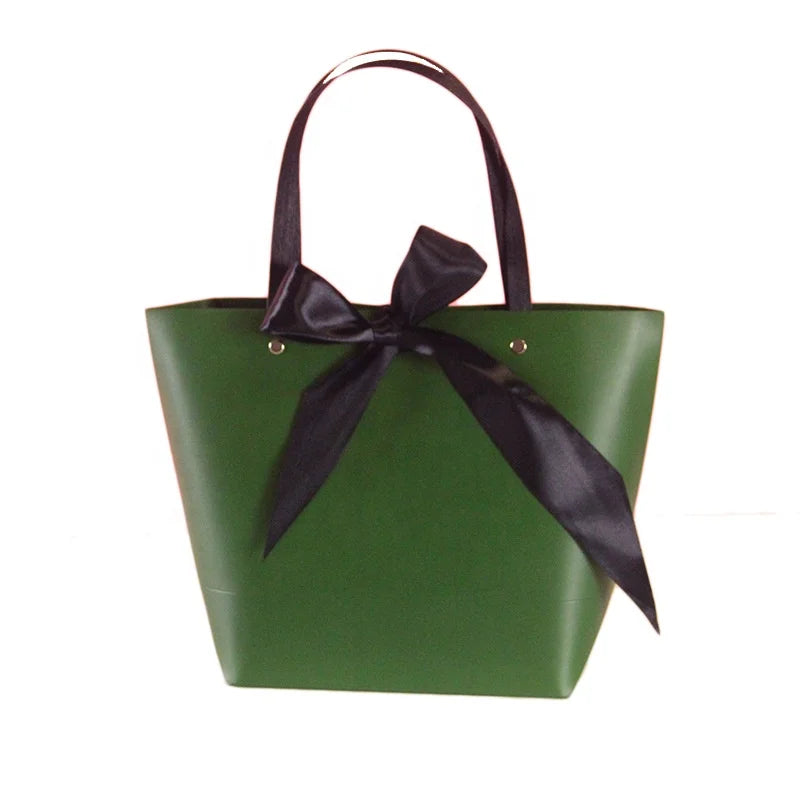 Paper Shopping Bag with Ribbon Handle for Clothing Luxury Shopping Packaging Custom Paper Gift Bag