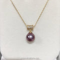 Certified Exquisite Demon Purple Edison Natural Freshwater Pearl Pendant 18K Gilded Small Waist Necklace Jewelry