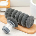 2024 Liquid Soap Dispensing Palm Brush Plastic Pot Scrubber Dish Brush With Soap Dispenser
