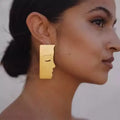 Custom Simple Face Kiss Earrings Large Gold Stud Earrings Women Geometric Statement Jewelry Accessory Valentine's Day Earrings