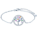 925 Sterling Silver Mother Bracelets Heart Adjustable Chain Tree of Life Bracelet for Women MegaBDM