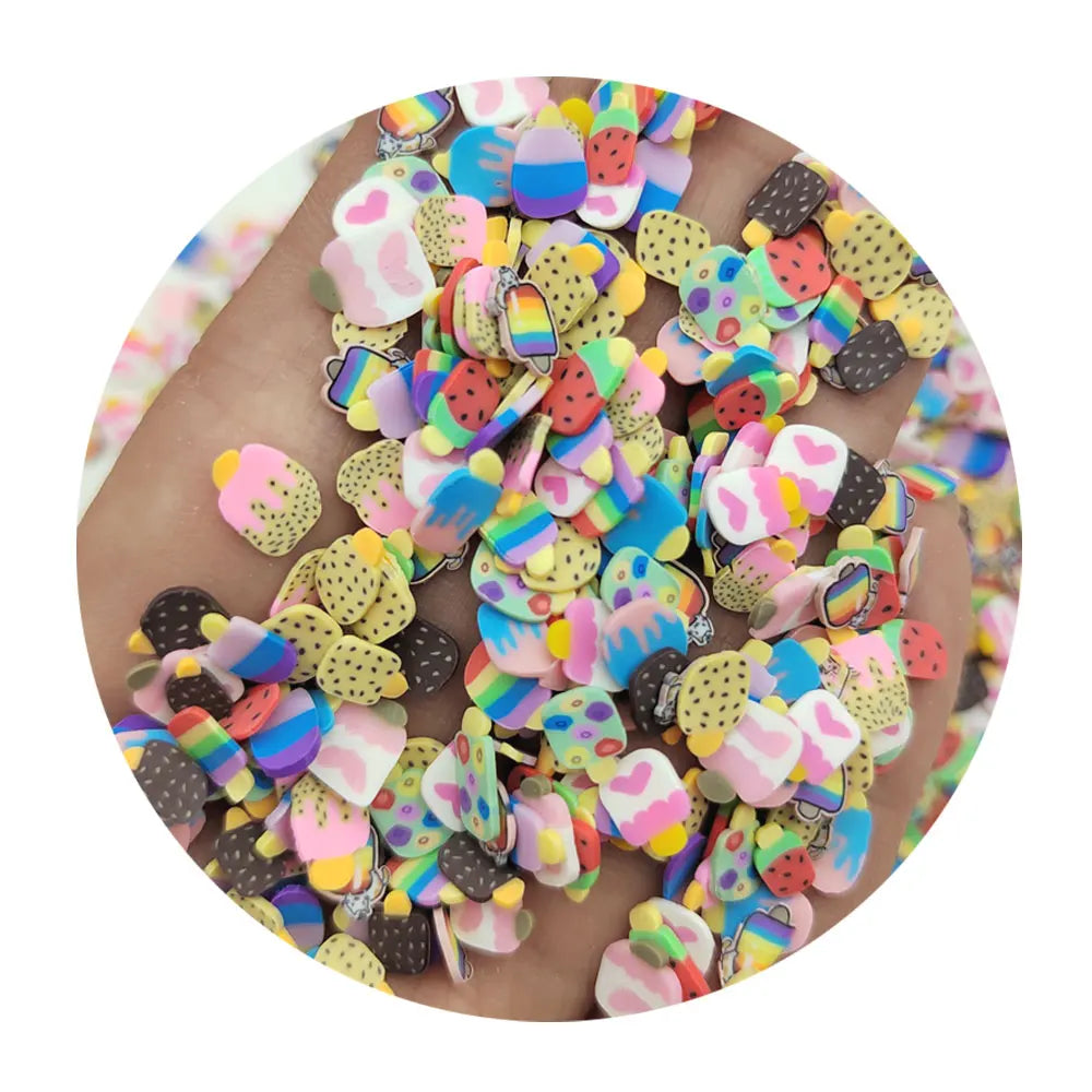 500g Polymer Clay Ice Cream Popsicle Slime Sprinkles Filler DIY Nail Art Supplies  Toys Accessories