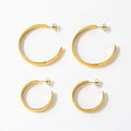 New Trendy Earring 18K Gold Plated Smooth Surface C Hoop Earrings for Women Stainless Steel Earrings Wholesale
